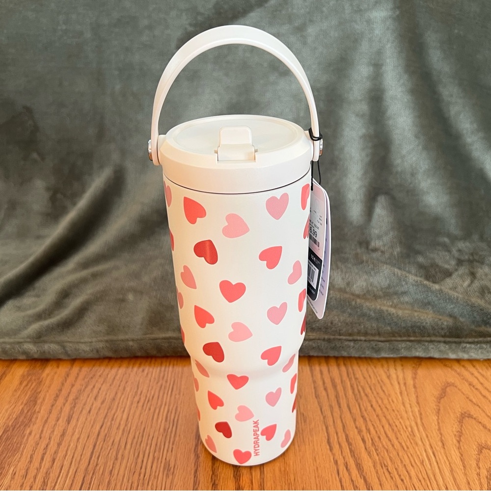 Hydrapeak Artesian Collection Pink Hearts 32 oz Insulated Tumbler